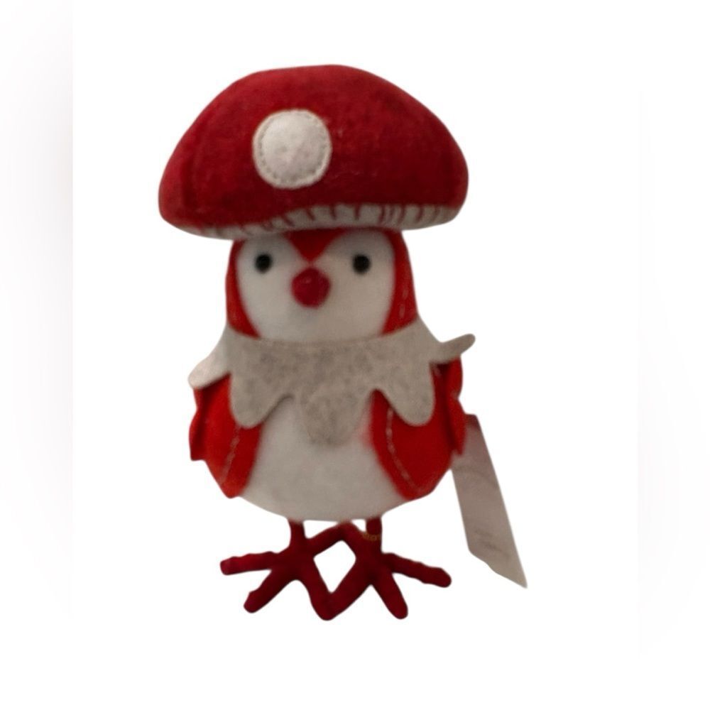 Red and‎ White Mushroom Spritz Bird Plush